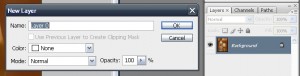 Double-clicking the Background layer
