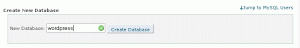 Creating a new database in cPanel