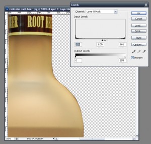Adjusting the mask using the Levels dialog