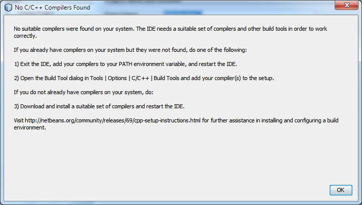 No compilers found in NetBeans